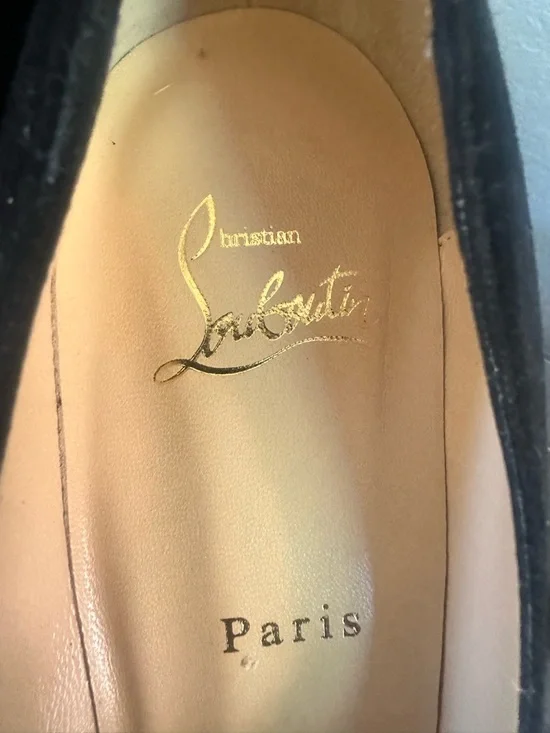 Christian Louboutin Black Suede Pointed-Toe Stiletto Pumps Kate 85 New In Box - Picture 10 of 12